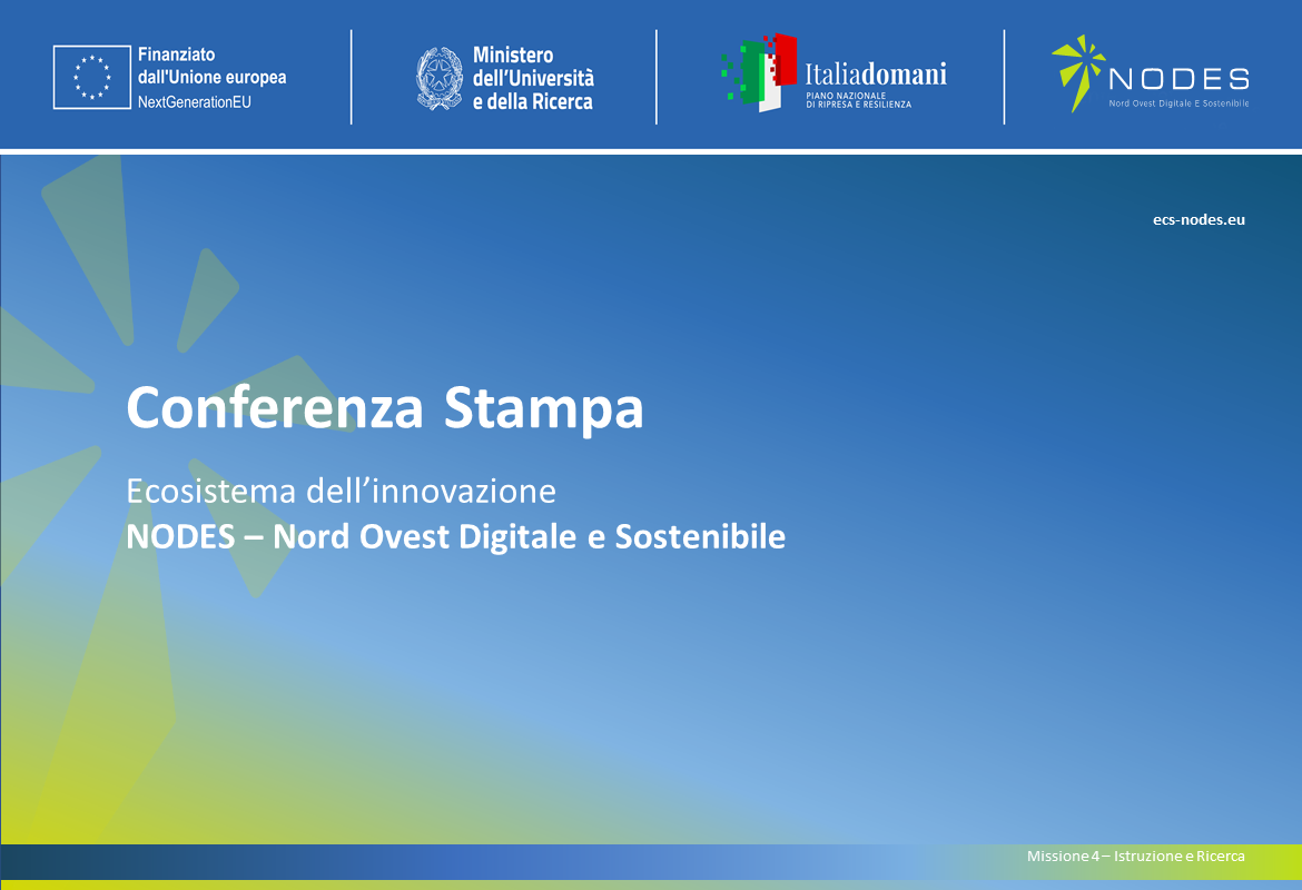 Copertina di Presentazione dell’Ecosistema dell’innovazione “NODES-Nord Ovest Digitale E Sostenibile” 